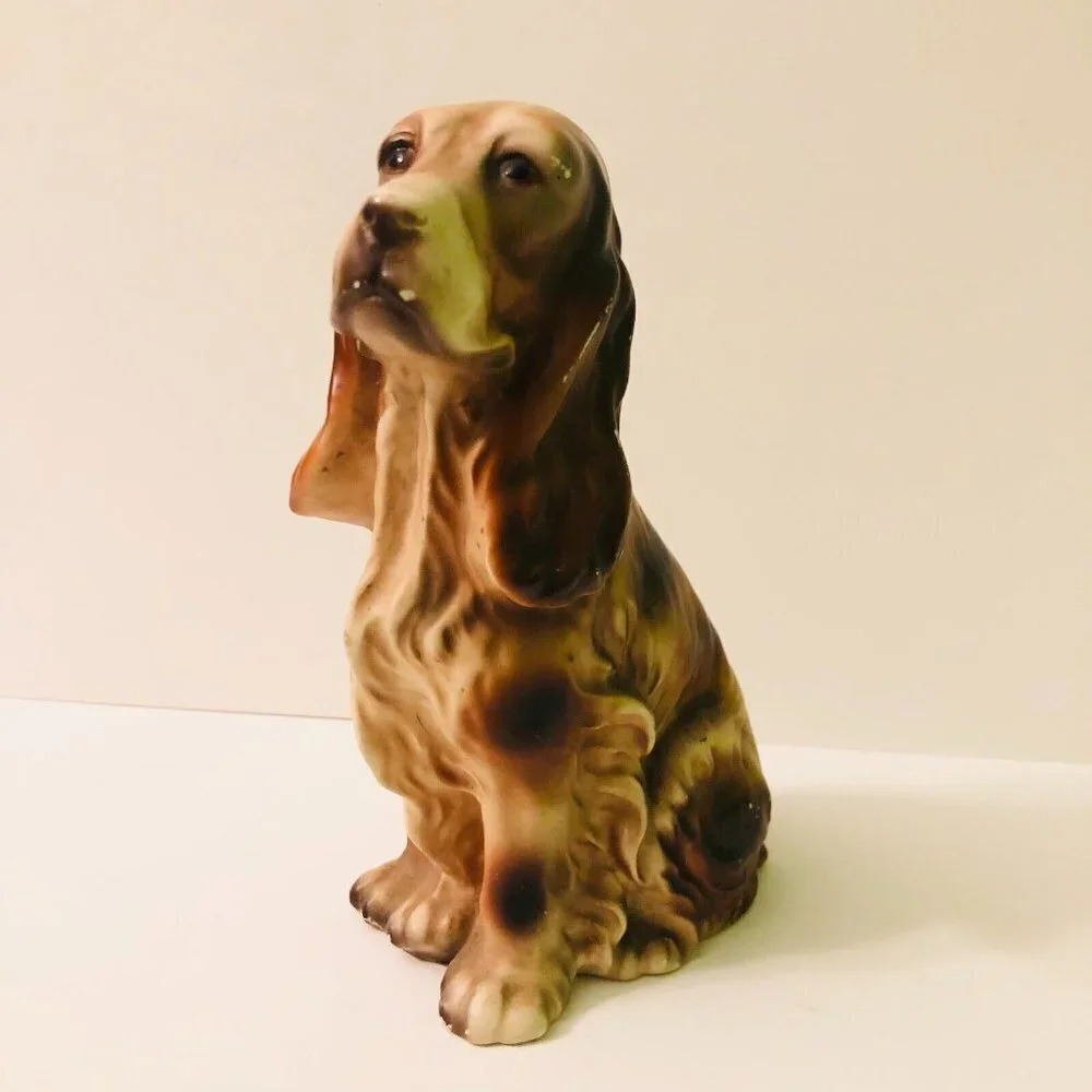 Vintage Spaniel Setter Dog Figurine Animal Ceramic 7 Inch Tall Figure